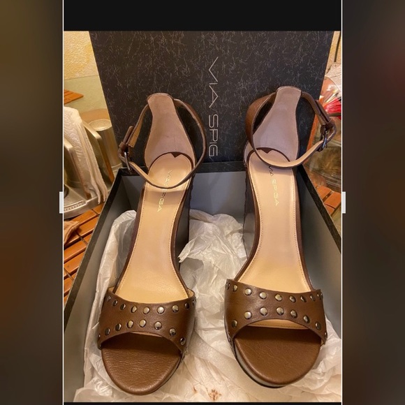 New VIA SPIGA Mercato2 Chestnut Wedge - size 10. - Picture 2 of 3